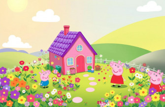Peppa Pig House HD Wallpaper