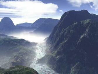 Misty Mountain River By Esheafer