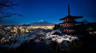Night Mount Fuji Wallpaper Top