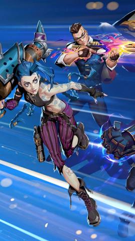 Lol Arcane Jinx Vi Chamber Valorant Phone iPhone 4k Wallpaper