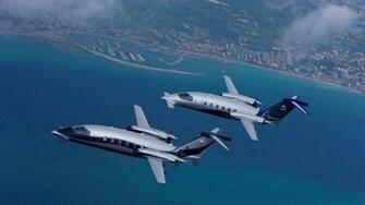 Two Private Jets Wallpaper HD Desktop