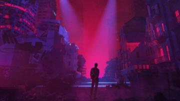 Artwork Digital Art Neon Building Dystopian 1080p Wallpaper