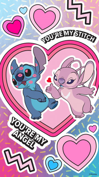 Valentine S Day Stitch And Angel Wallpaper iPhone Android