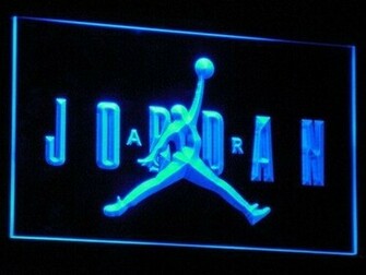 Michael Jordan 3d Blue Light Sign Ready To Hang Image Frompo
