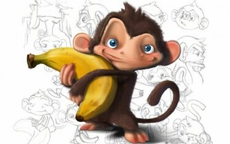 Monkey Holding A Banana Wallpaper
