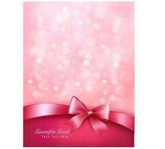 Pink Background With Bow Vector