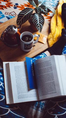 Tea And Book iPhone Wallpaper On