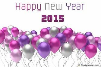 Happy New Year Flying Colorful Balloons