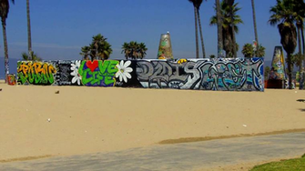 Bike Riders Walkers On Venice Beach California Path Stock