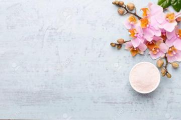 Spa Aromatherapy Background Flat Lay Of Various Beauty Care