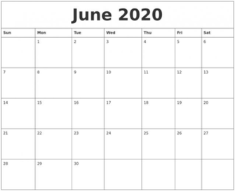 June Calendar Pdf Word Excel Printable Template
