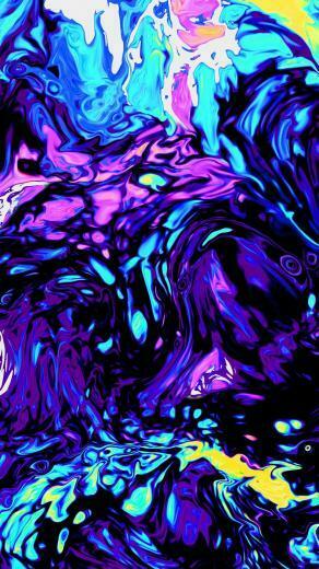 Purple Liquid Marbling Abstract Art In Trippy Wallpaper