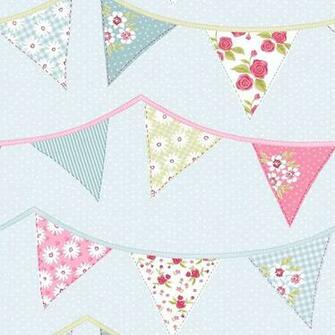 Bunting Wallpaper 10m Blue Amazon