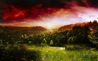 Fantasy Landscape Wallpaper Art Print Poster