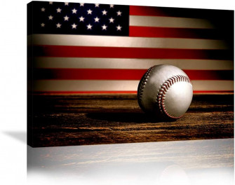 Amazon Urttiiyy Retro American Flag Baseball Wall Art S
