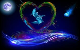 Dolphins In Space High Quality And Resolution Wallpaper