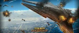 Star Wars The Old Republic Airships Battle Explosion Planet