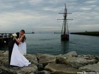 Newly Married Couple Love Kiss