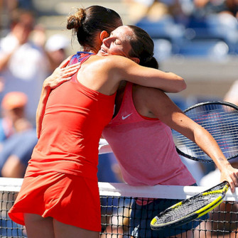 Flavia Pennetta Hugging Roberta Vinci Wallpaper