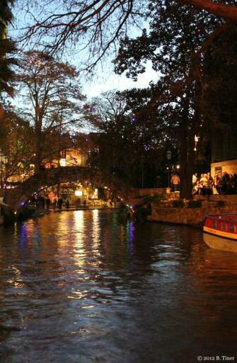 San Antonio Riverwalk With Christmas Lights By Bltshop