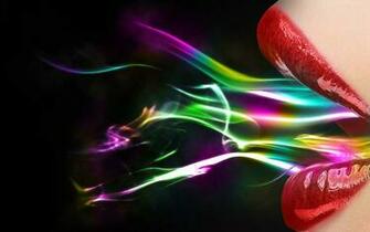 Red Lips Background Wallpaper