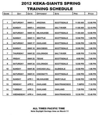 Schedule Sf Giants 49ers San