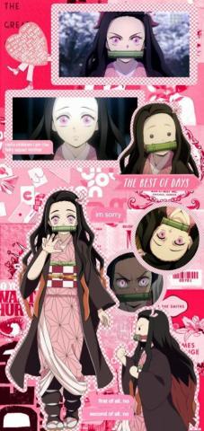 Nezuko Kamado Wallpaper In Pink Anime Cute