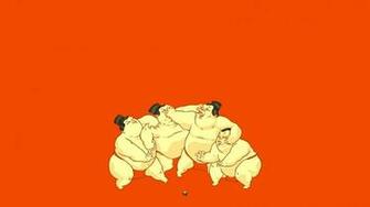 Four Sumo Wrestlers Illustration Artwork Wrestler HD