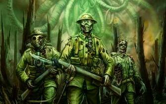 Call Of Cthulhu Zombies Green Soldiers Fantasy Wallpaper Background