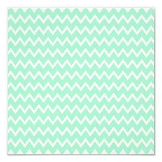 Mint Chevron Pattern Green And White