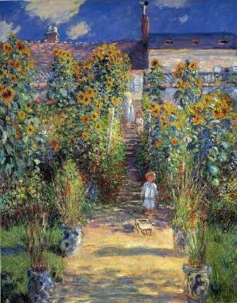 Monets Garden At Vetheuil Claude Monet Wallpaper Image
