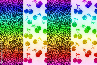 Rainbow Cherries Background Layouts