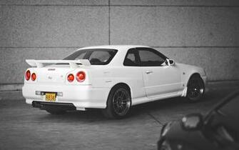 Wallpaper Nissan Skyline Gt R White R34 Car