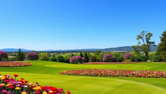 Flowered Golf Course Wallpaper