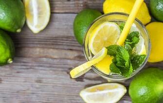 Wallpaper Lemon Drink Mint Lemonade