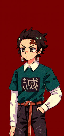 Cute Demon Slayer Zenitsu Agatsuma Smiling Portrait Wallpaper