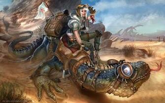 Wallpaper Art Steampunk Girl Equestrienne Desktop