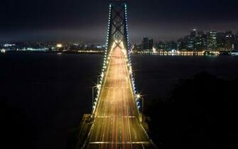 Dekstop Wallpaper Bridge At Night HD Widescreen