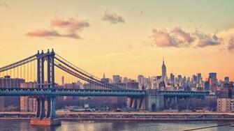 Manhattan Bridge Sunset Wallpaper Travel HD