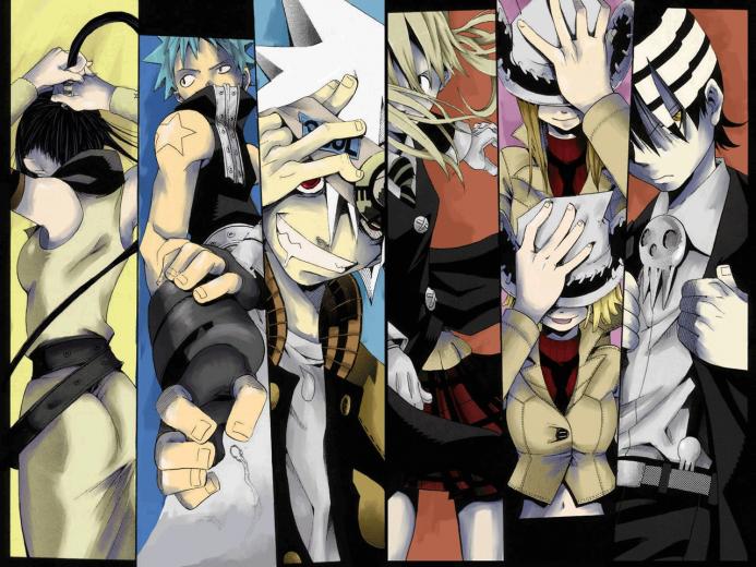 Soul Eater Anime Group Stripes Wallpaper