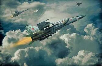 Mig Russian Air Force Airplane Fighter Art