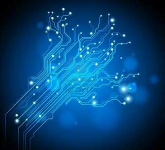 Circuit Board Tree Creative Graphic Fine Wallpaper