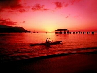 Full Wallpaper Tropical Island Sunset