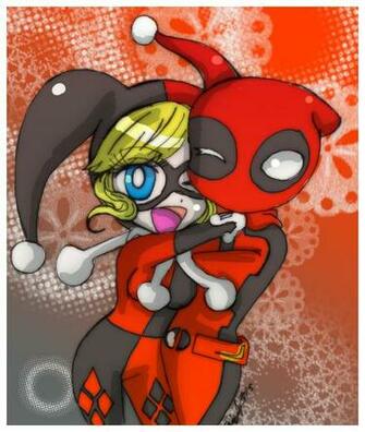 Fan Art Deadpool And Harley Quinn In Love Of Comic