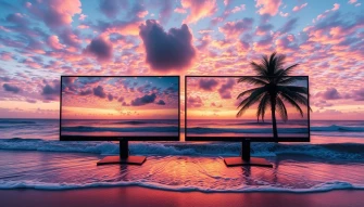 Dual Monitor Wallpaper Beach