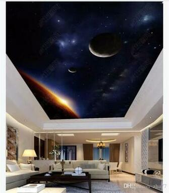 Custom 3d Photo Background Ceiling Silk Material Zenith Mural HD