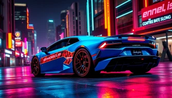 Neon Blue Lamborghini Wallpaper