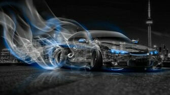 S15 Jdm Crystal City Drift Smoke Car Blue Neon HD Wallpaper