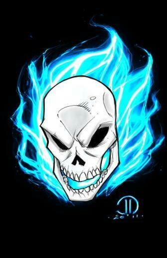 Ghost Rider Blue Digital Sketch By Joeyvazquez