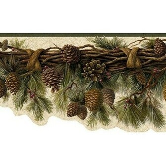 Amazon Wallpaper Border Pine Cone Pinecone Berry Die Cut Swag